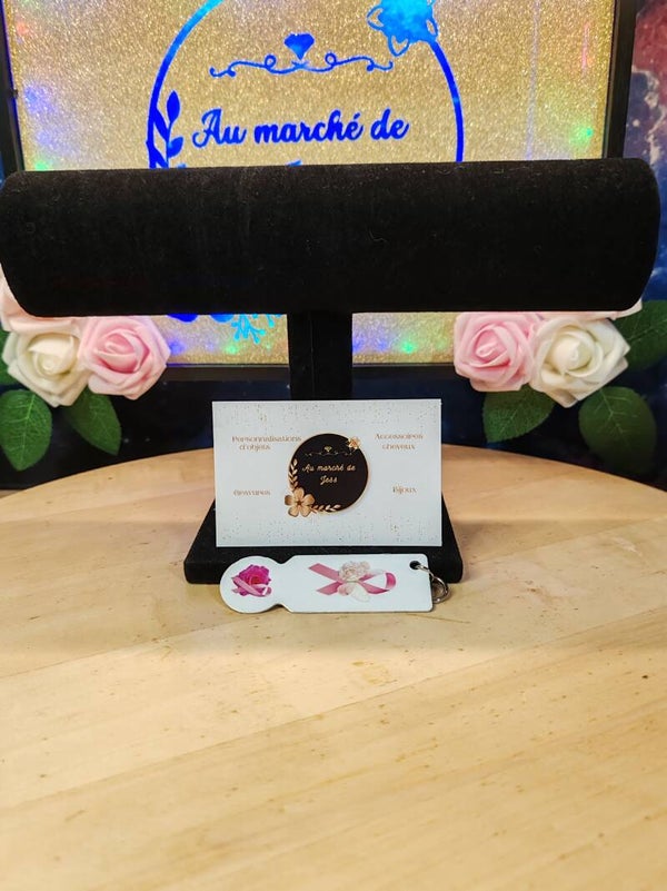Porte clé jeton de caddie octobre rose