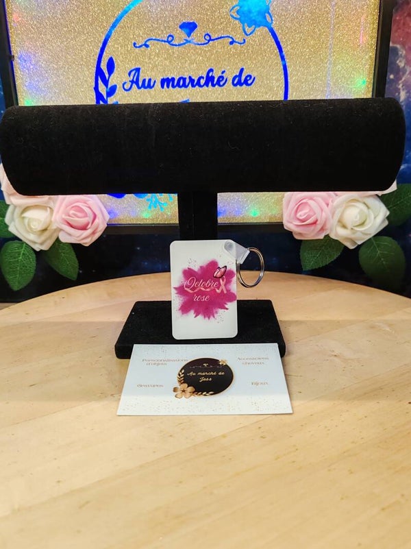 Porte clés octobre rose personnalisable