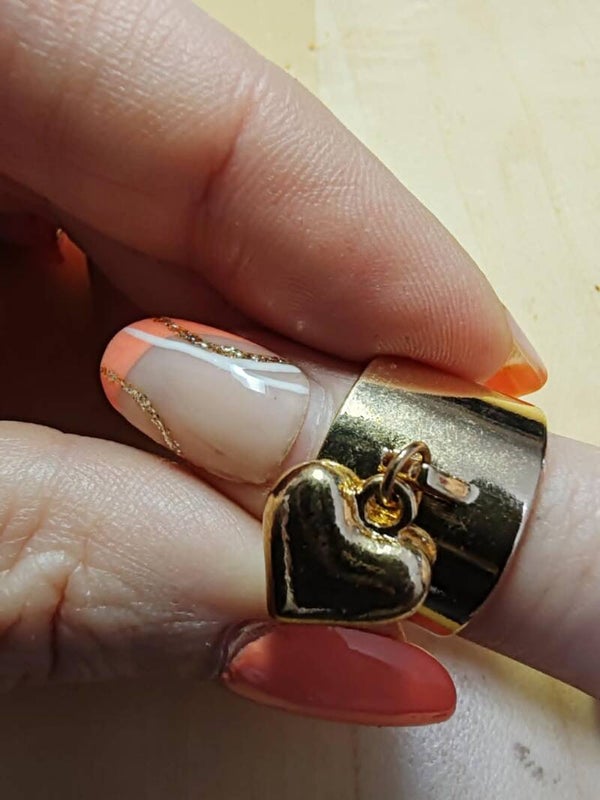 Bague breloque avec cœur