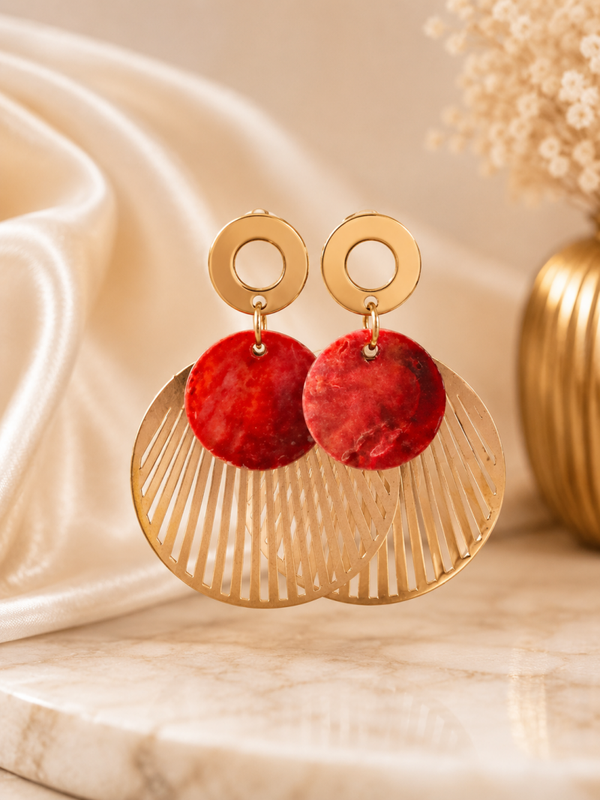 Éclipse Rouge Oorbellen – Modern Luxe Collection