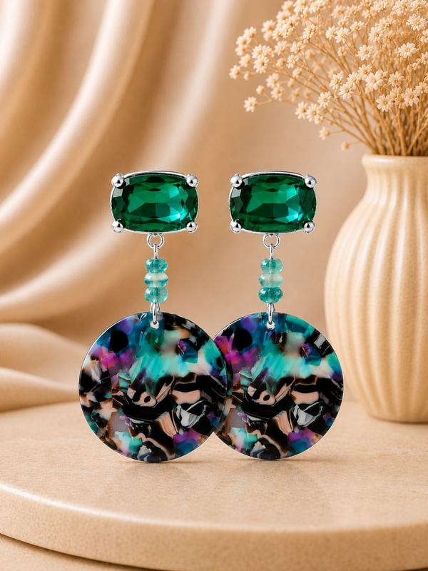 Emerald Marble Chic Oorbellen