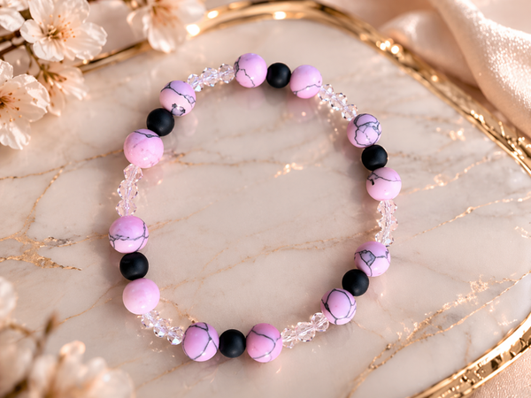 Soft Pink Sparkle Armband – Roze Kralen & Crystal Look