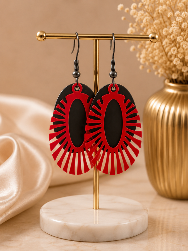 Rouge Eclipse Oorbellen – Contemporary Chic