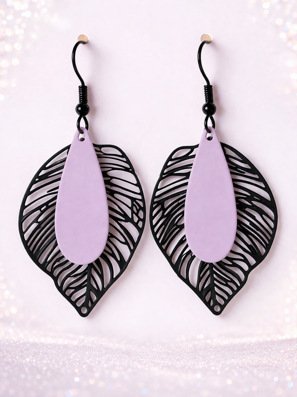 Handgemaakte Oorbellen Soft Pink Leaf