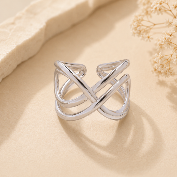 Silver Twist – Open Verstelbare Ring