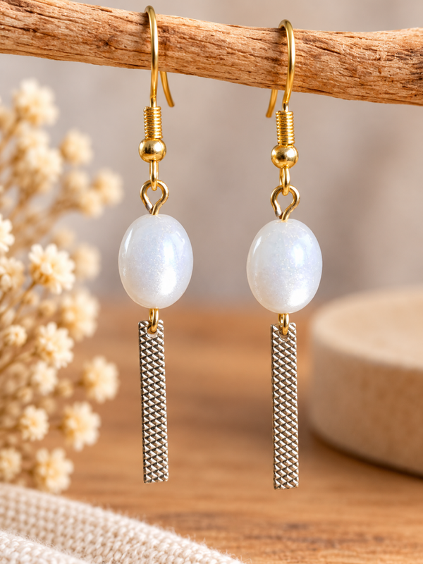 ✨ Pearl Elegance – Oorbellen met parelmoerglans