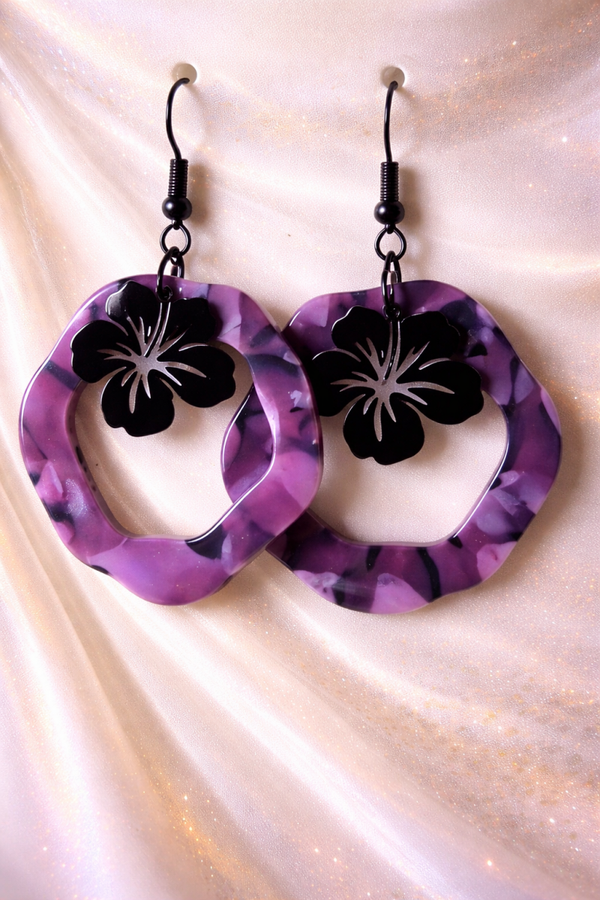 Purple Blossom Wave Oorbellen