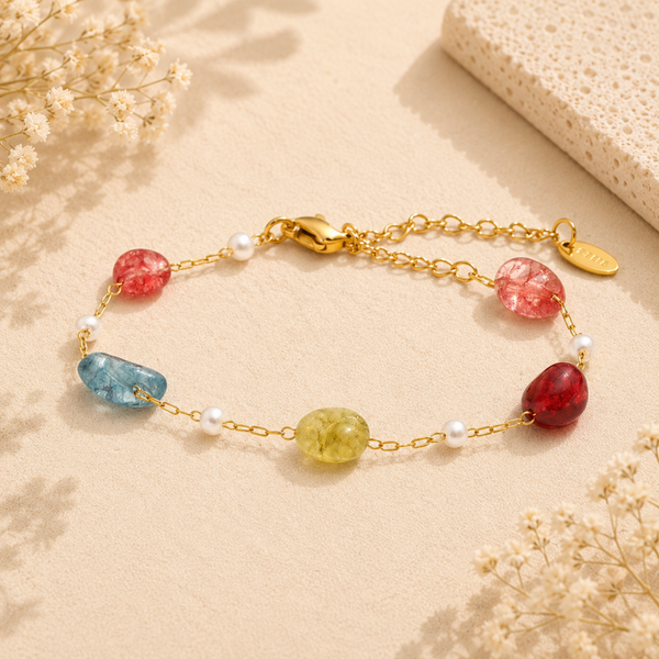 Candy Pearl Stainless Steel Armband – Multicolor