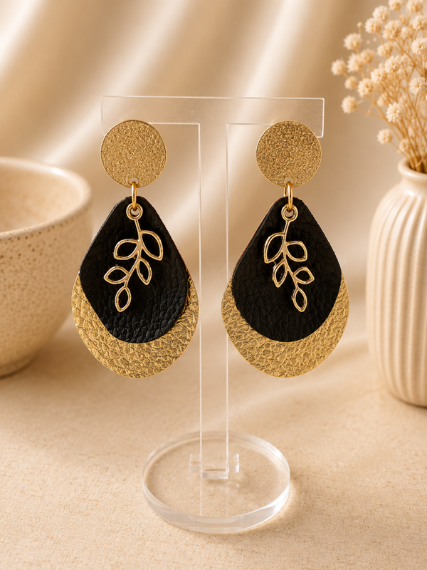Zwarte Elegance – Goud & Blad