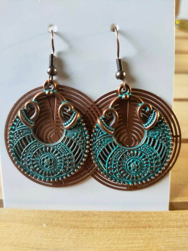 Aurea Mandala – handgemaakte boho statement oorbellen