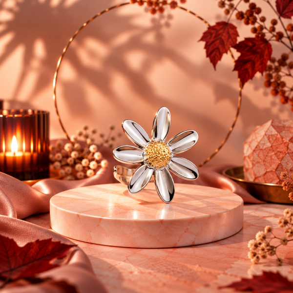 Daisy Glow – Bicolor Bloemenring