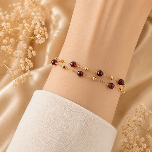 Ruby Glow Layer Bracelet