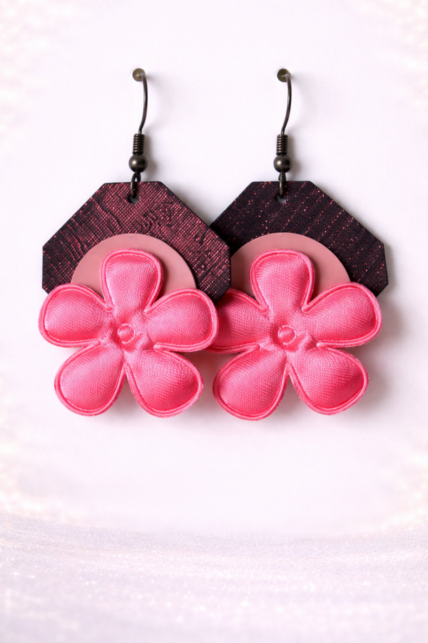 Handgemaakte Oorbellen Pink Bloom