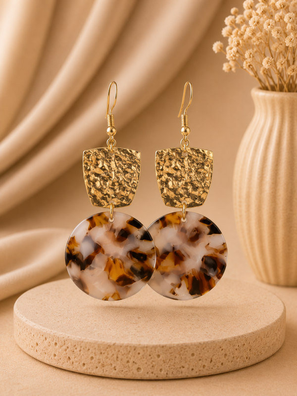 Golden Marble Chic Oorbellen