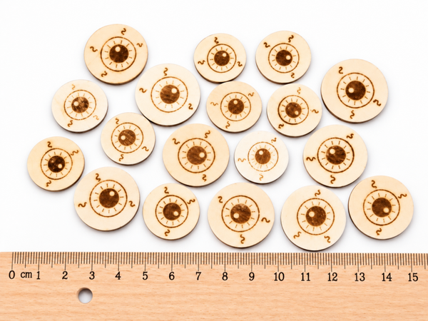 Houten oogjes – sensorisch speelmateriaal – 20 stuks