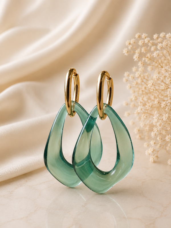Océane Lumière Oorbellen – Aqua Green
