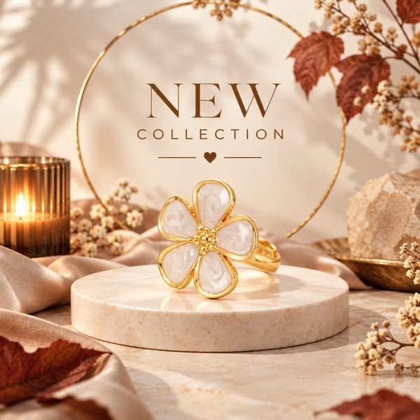 Ivory Bloom – Gouden bloemenring