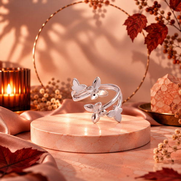 Butterfly Dance – Zilverkleurige Vlinderring