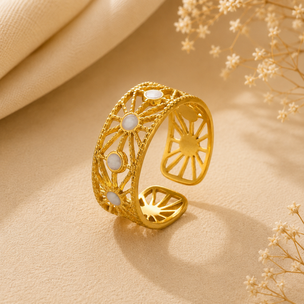 Golden Aura Sunburst Ring