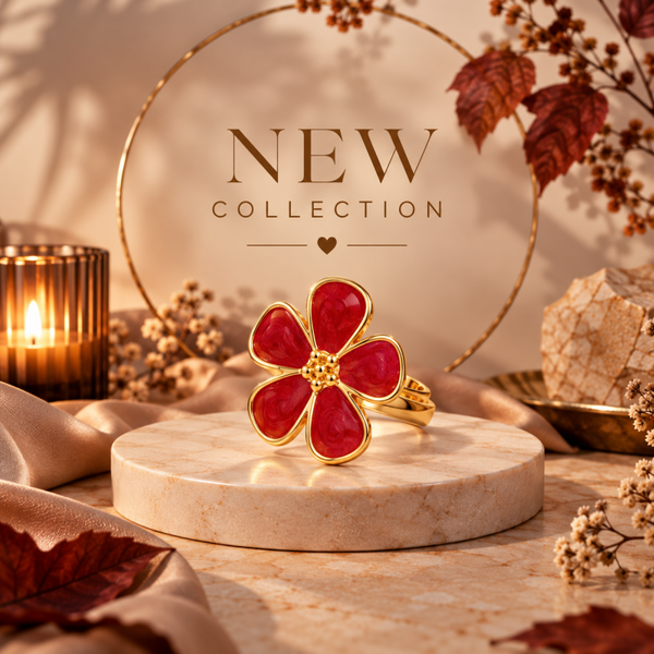 Ruby Bloom – Gouden bloemenring