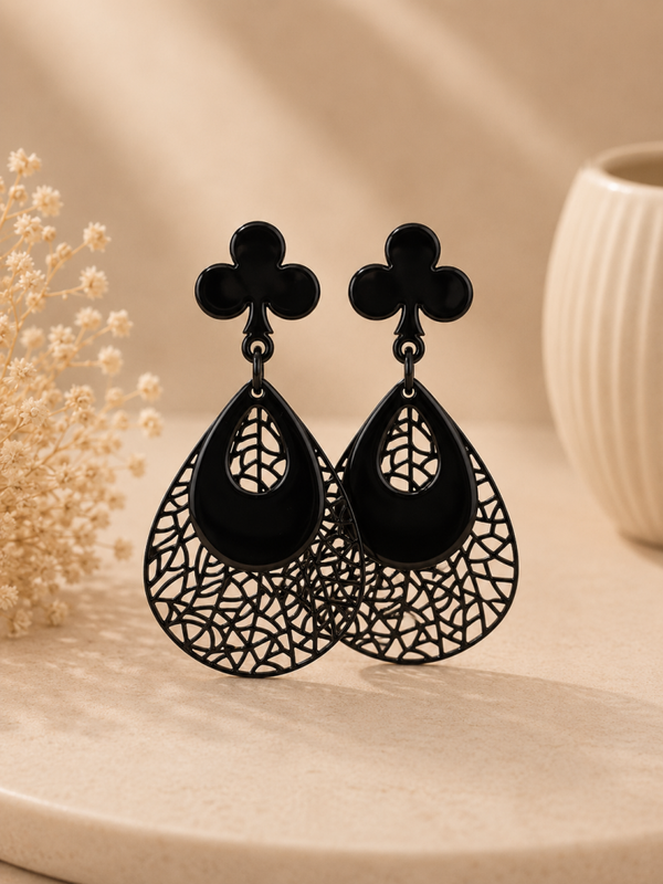 Midnight Lace Drop Earrings