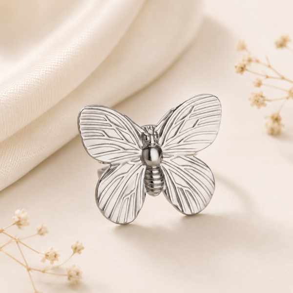 Silver Butterfly Ring – Verstelbare Vlinderring