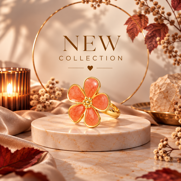 Coral Bloom – Gouden bloemenring