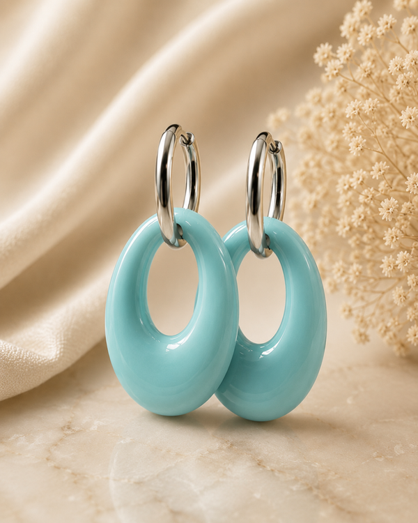 Aurélie Aqua – Elegante Statement Oorbellen