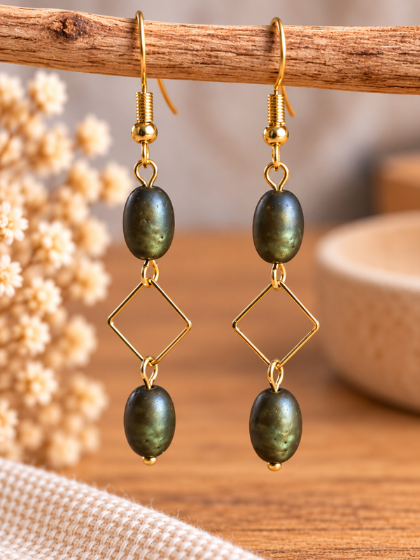 💚 Olive Gold – Goudkleurige oorbellen