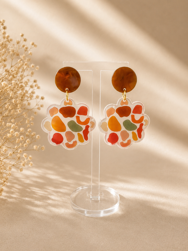 Handgemaakte Oorbellen Bloom Mosaic – Earthy Tones