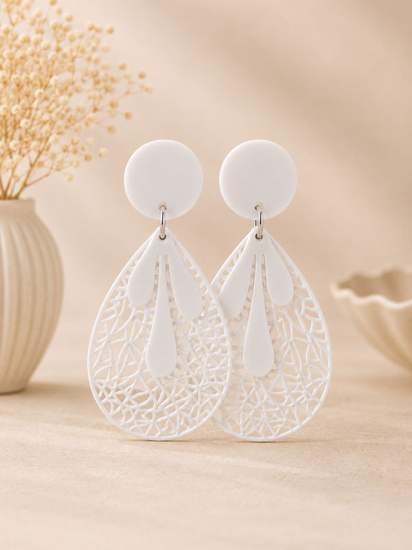 Snow Bloom Drop Earrings