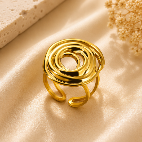 Crystal Glow – Vergulde Statement Ring