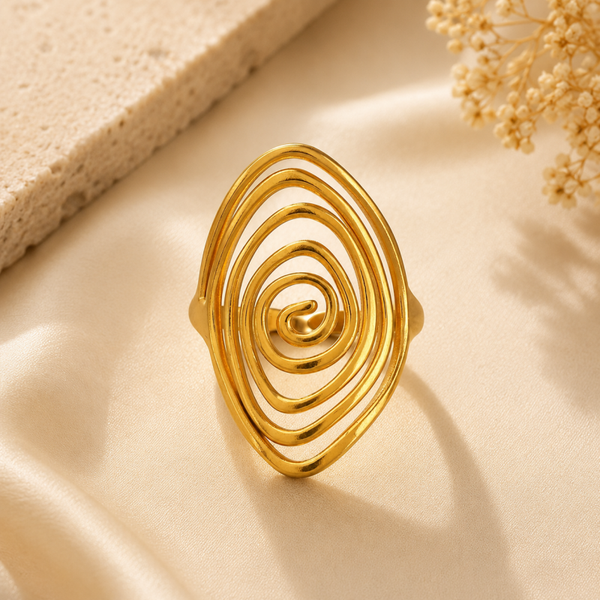 Golden Vortex – Vergulde Spiraalring