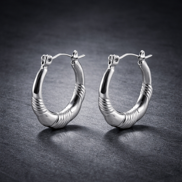 Sculpt Glow RVS Creolen – Silver 20mm