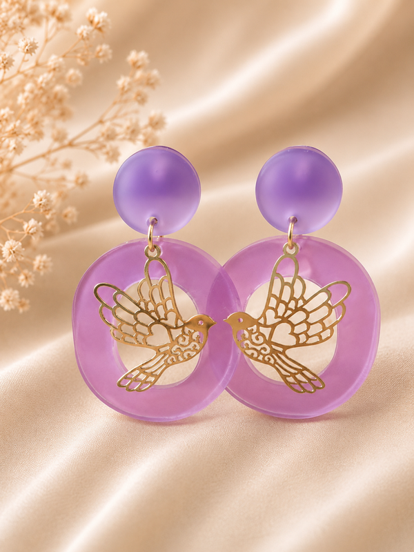 Lavande Colombe – Elegante Statement Oorbellen