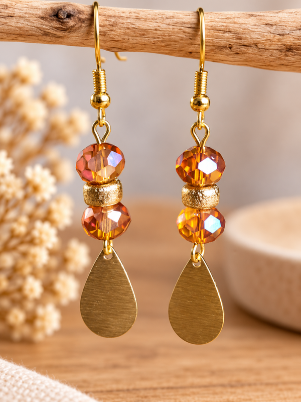 ✨ Amber Glow – Goudkleurige oorbellen