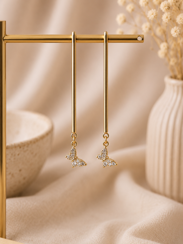 Golden Butterfly Oorbellen – Goud | 4,5 cm