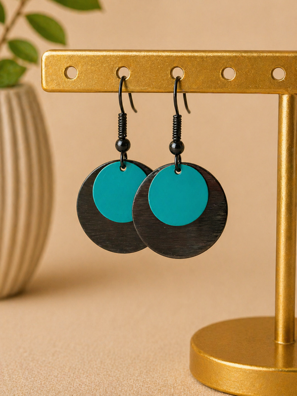 Turquoise Eclipse Oorbellen – 3,5 cm