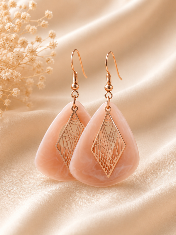 Rosé Élégance – Statement Oorbellen