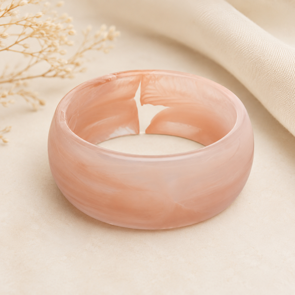 Resin Bangle Light Pink-White | Elegante Kunsthars Armband