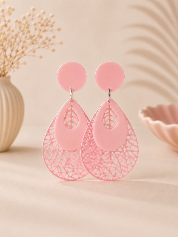 Blush Lace Drop Earrings