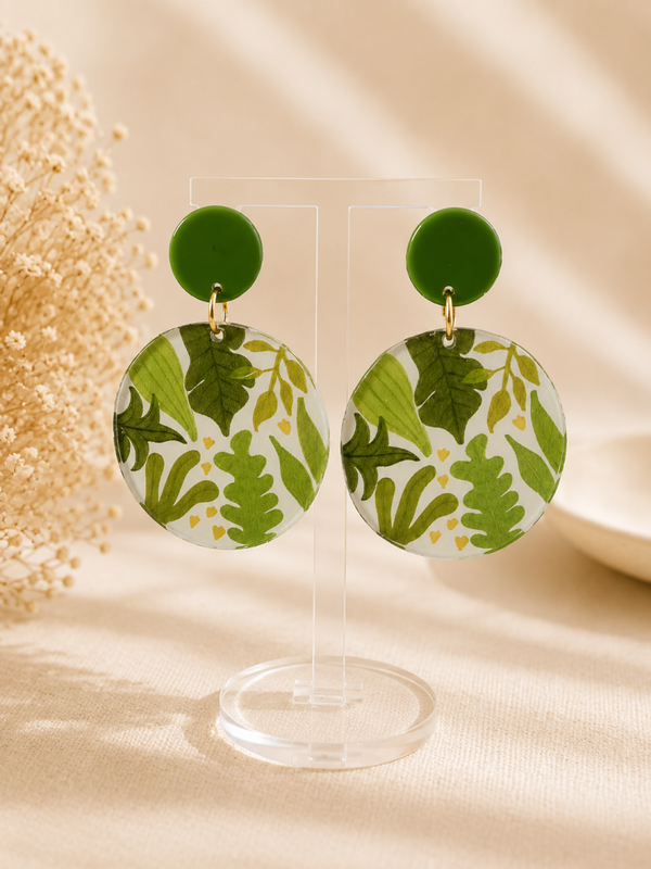 Botanical Forest Oorbellen Groen – 5 cm