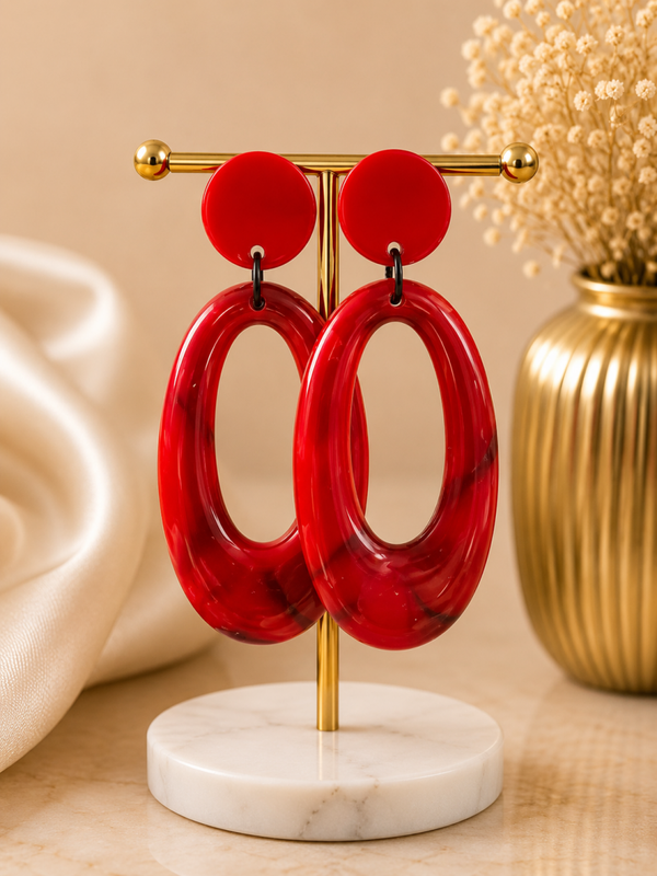 Rouge Élan Oorbellen – Contemporary Luxury