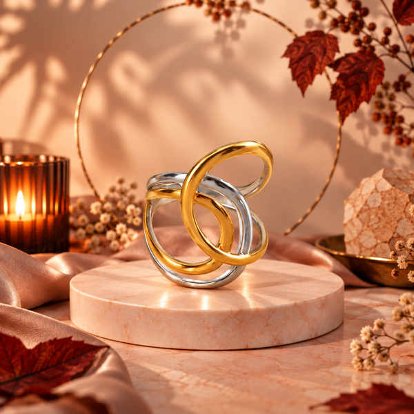 Golden Harmony – Verstelbare bicolor ring