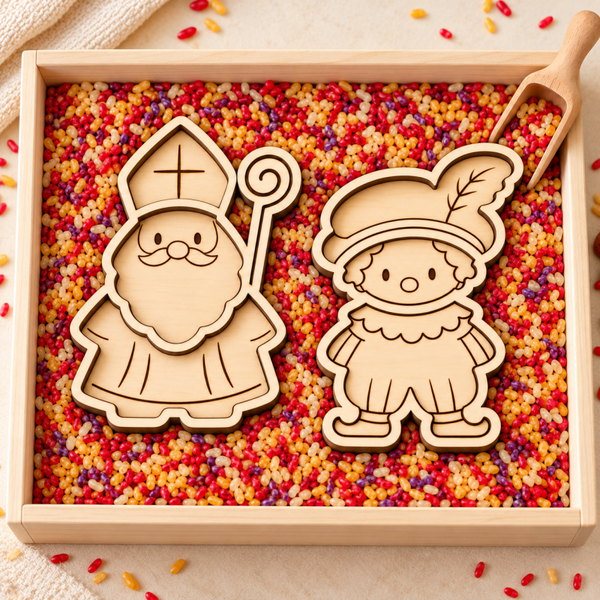 Houten vulvormen Sint & Piet – sensorisch spelen