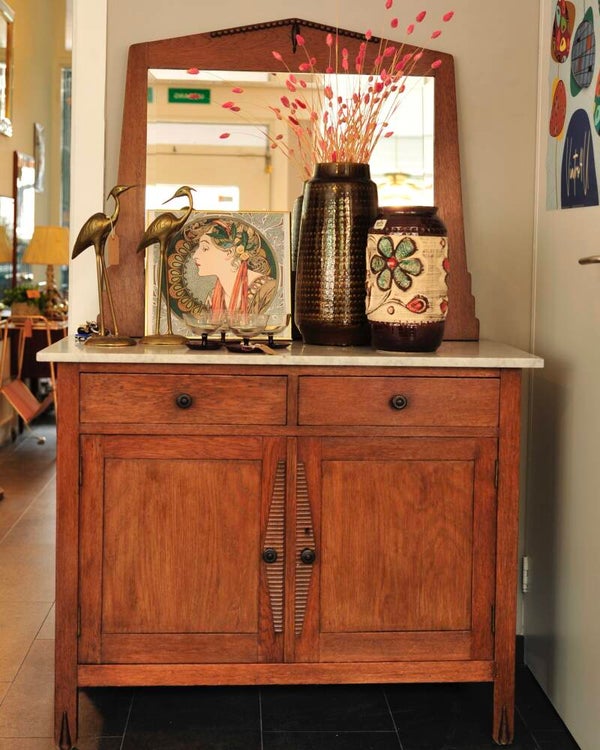 Art Deco Commode met bijpassende spiegel
