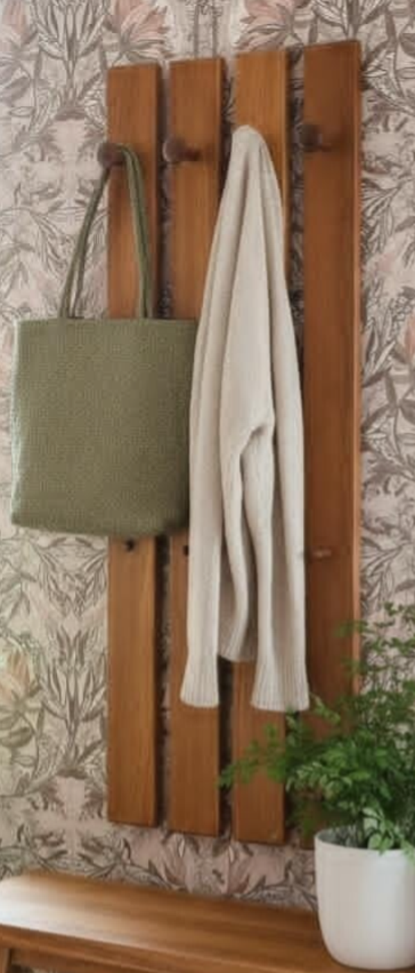 Vintage teak kapstok in 4 delen