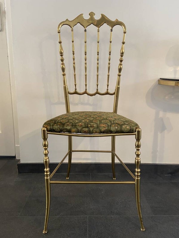 Vintage massief messing Chiavari stoel jaren '60