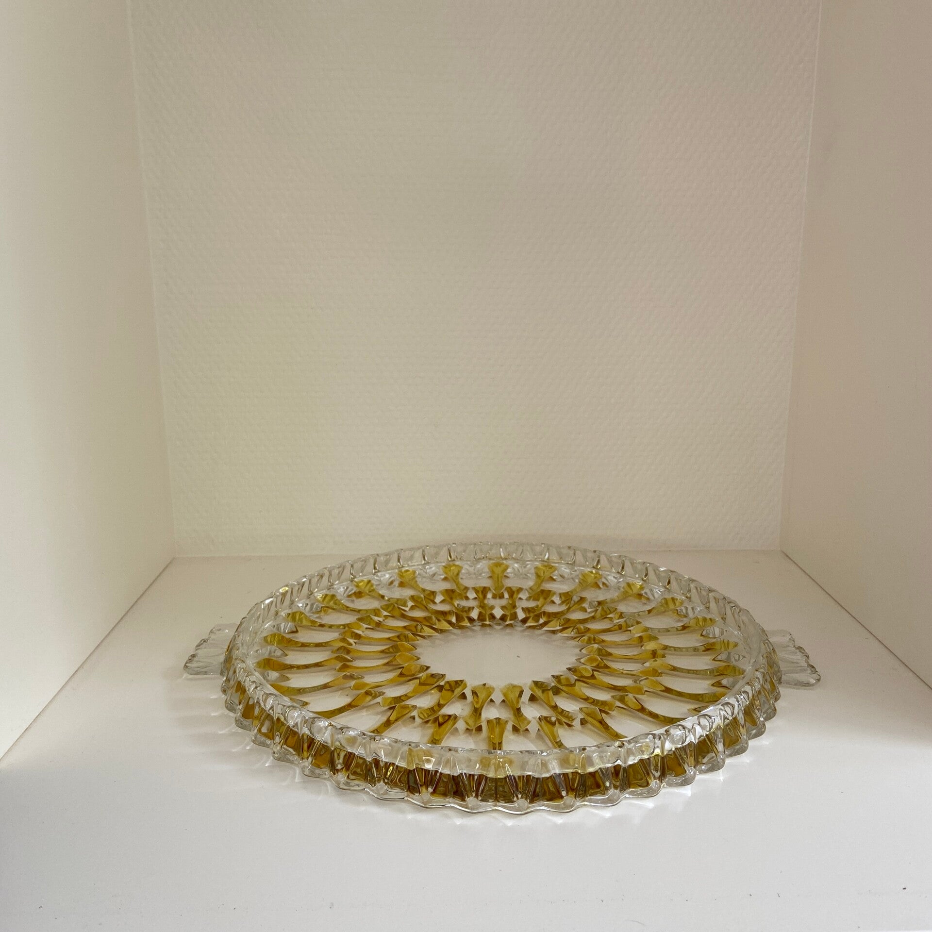 Vintage kristallen taartschaal van Walther Glas Germany '70