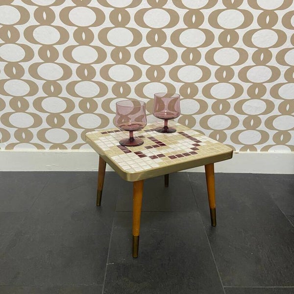 Vintage bijzettafel met mozaïek tafelblad